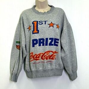 Coke Cola - 1986 Vintage Thoroughbreds Lucky Boy 1St Prize Graphic Sweatshirt M